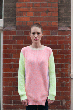 Graphic knit sweaters animated